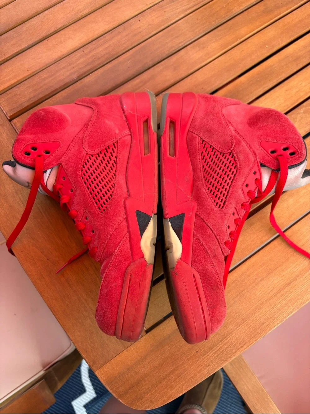 Jordan Retro 5 Full Red Suede Men’s Athletic Shoes